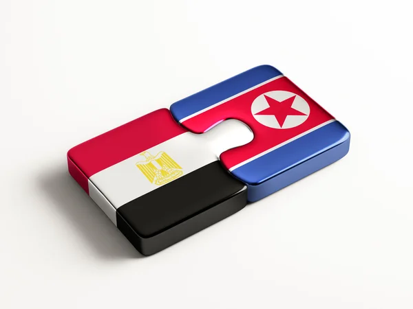 Egypt North Korea  Puzzle Concept — Stock Photo, Image