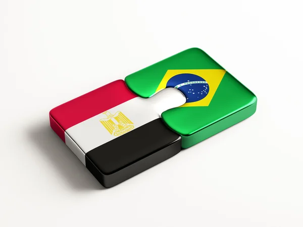 Brasil Egito Puzzle Concept — Fotografia de Stock