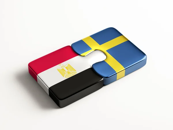 Sverige Egypten Puzzle koncept — Stockfoto