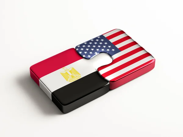 United States Egypt  Puzzle Concept — Stock Photo, Image