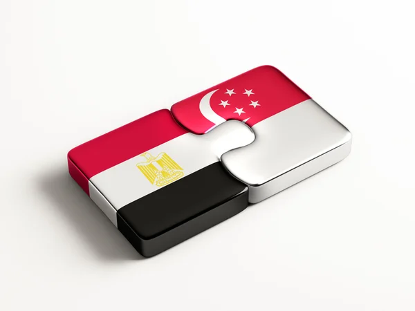 Singapour Égypte Puzzle Concept — Photo