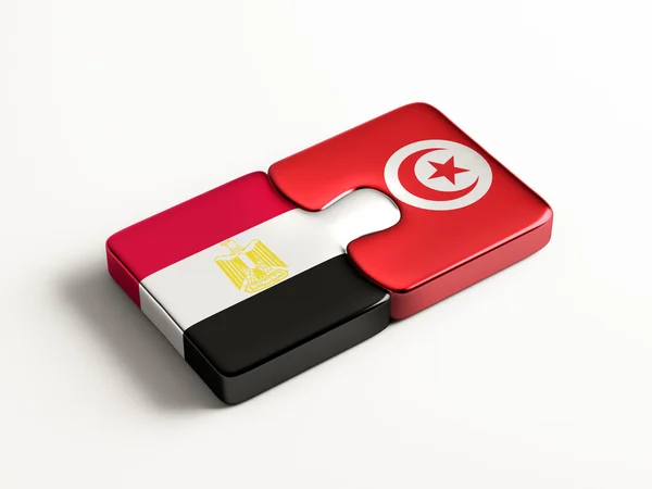 Tunisien Egypten Puzzle koncept — Stockfoto