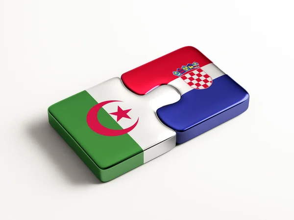 Kroatien Algeriet pussel koncept — Stockfoto