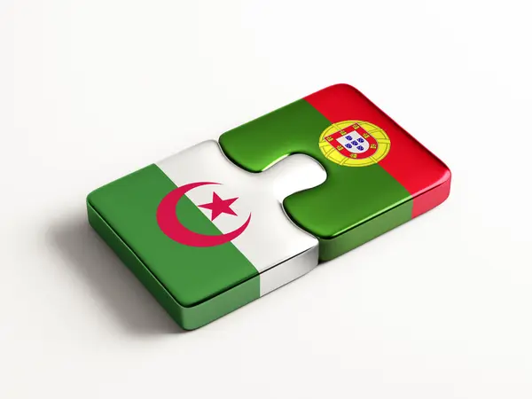 Portugal Algérie Puzzle Concept — Photo