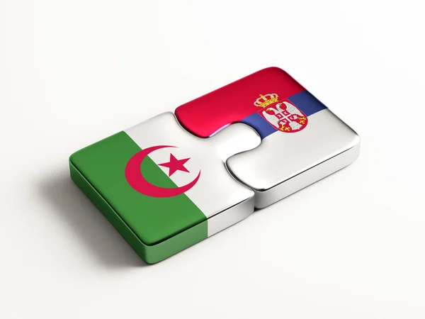 Serbien Algeriet pussel koncept — Stockfoto