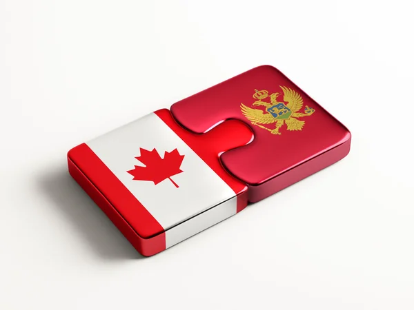 Conceito de Puzzle Canadá Montenegro — Fotografia de Stock