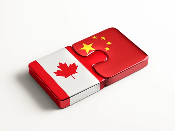 China Canadá Puzzle Concepto — Foto de Stock