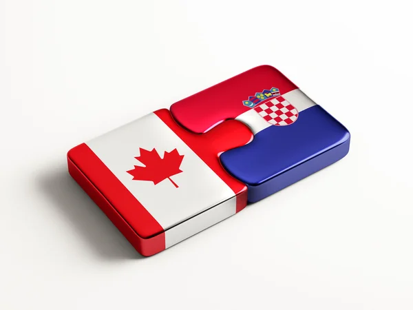 Croatia Canada Puzzle Concept — Stock Photo, Image