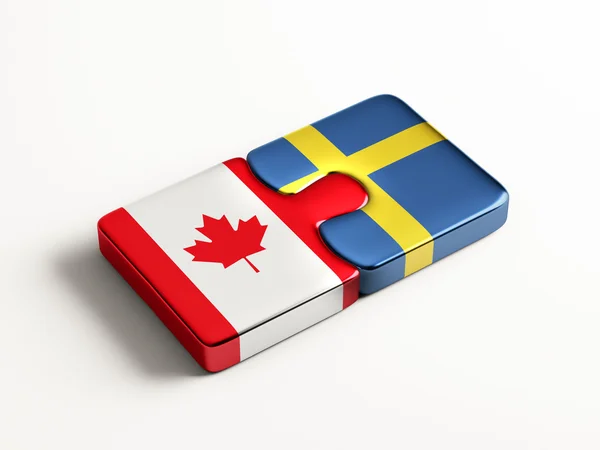 Sweden Canada  Puzzle Concept — Stock Photo, Image