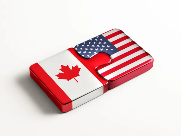 Estados Unidos Canadá Puzzle Concept — Fotografia de Stock