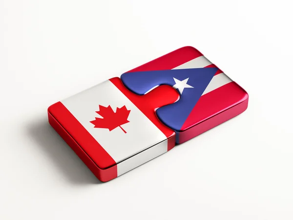 波多黎各加拿大拼图概念 — 图库照片