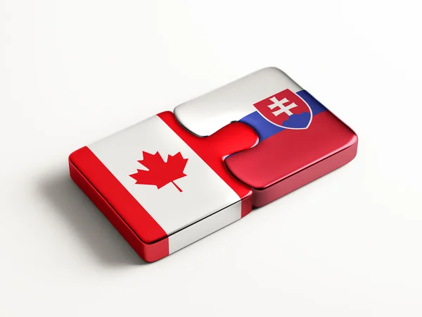 Eslováquia Canada Puzzle Concept — Fotografia de Stock