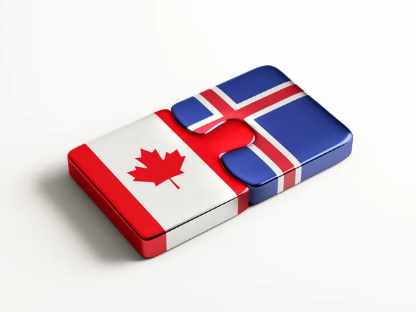 Islândia Canadá Puzzle Concept — Fotografia de Stock