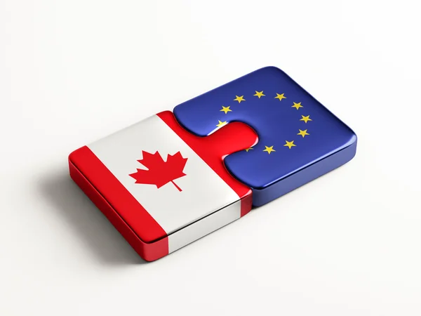 European Union Canada  Puzzle Concept — Stock Photo, Image