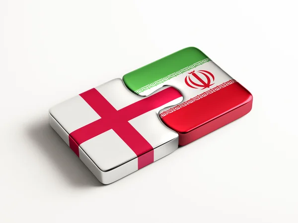 England Iran  Puzzle Concept — Stock Photo, Image