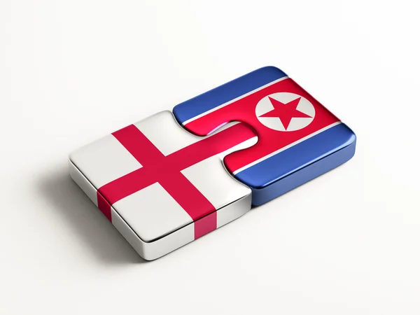 Angleterre Corée du Nord Puzzle Concept — Photo