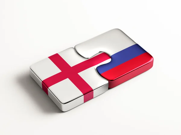 俄罗斯英格兰拼图概念 — 图库照片