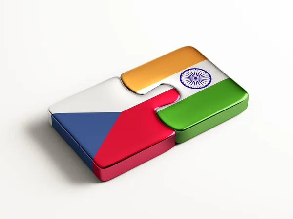 República Checa Índia Puzzle Concept — Fotografia de Stock