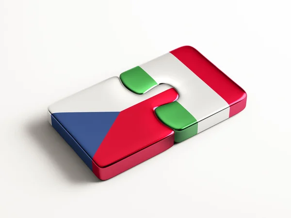 República Checa Italia Puzzle Concepto — Foto de Stock