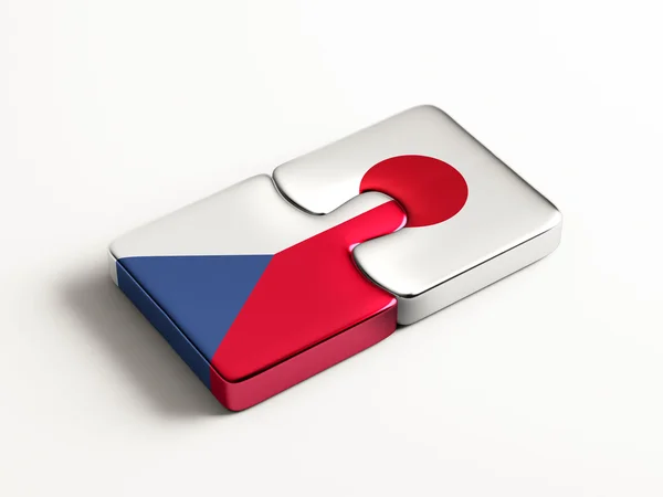 Repubblica Ceca Giappone Puzzle Concept — Foto Stock