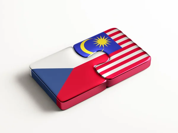 Czech Republic Malaysia  Puzzle Concept — Stock Photo, Image