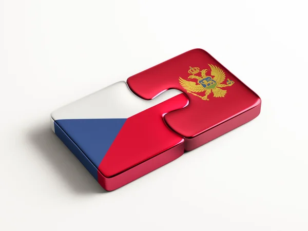 Czech Republic Montenegro Puzzle Concept — Stock Photo, Image