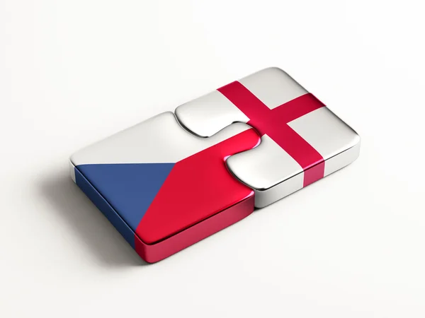 República Checa Inglaterra Puzzle Concept — Fotografia de Stock