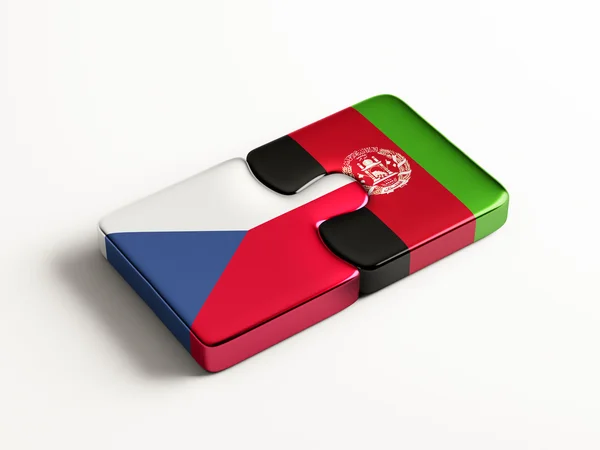 Afghanistan Czech Republic Puzzle Concept — Stock Photo, Image