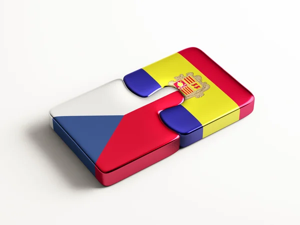 Andorra Tsjechië puzzel Concept — Stockfoto