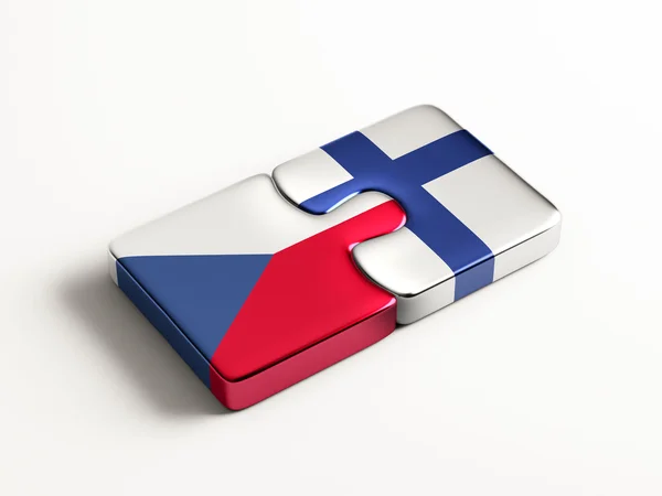 Finland Czech Republic  Puzzle Concept — Stock Photo, Image