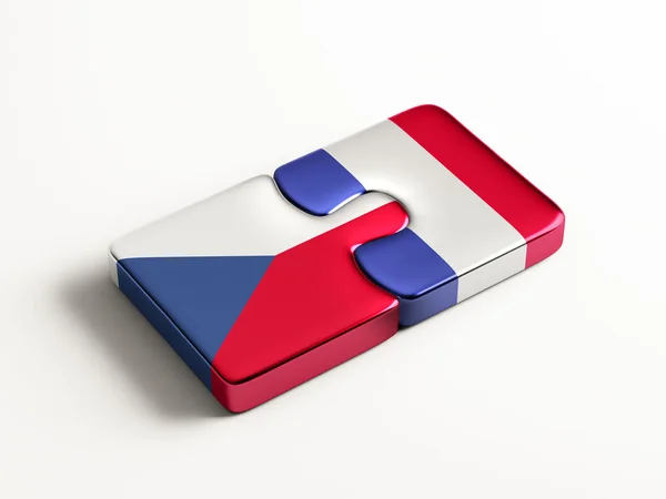 France Czech Republic  Puzzle Concept — Stock Photo, Image