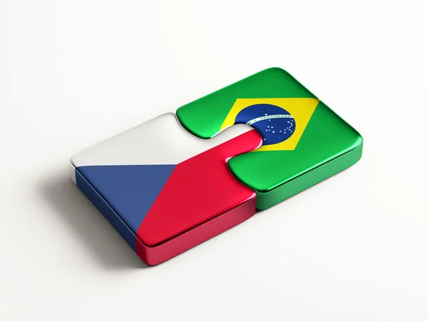 Brasil República Checa Puzzle Concepto — Foto de Stock