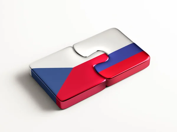 Rusia República Checa Puzzle Concepto — Foto de Stock