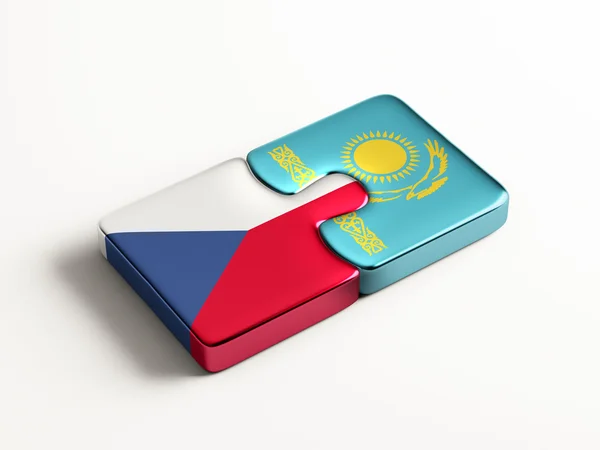 Kazakhstan Czech Republic  Puzzle Concept — Stock Photo, Image