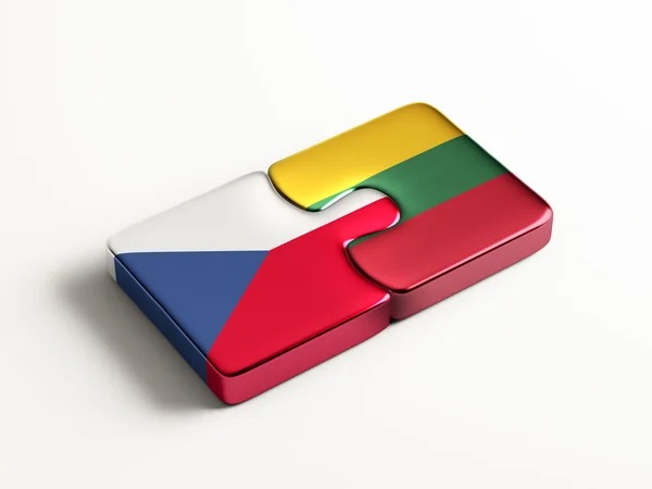 Lituania Repubblica Ceca Puzzle Concept — Foto Stock