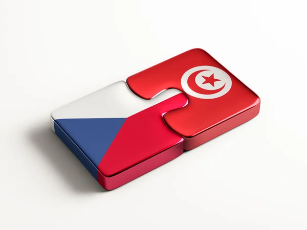 Tunisia Repubblica Ceca Puzzle Concept — Foto Stock