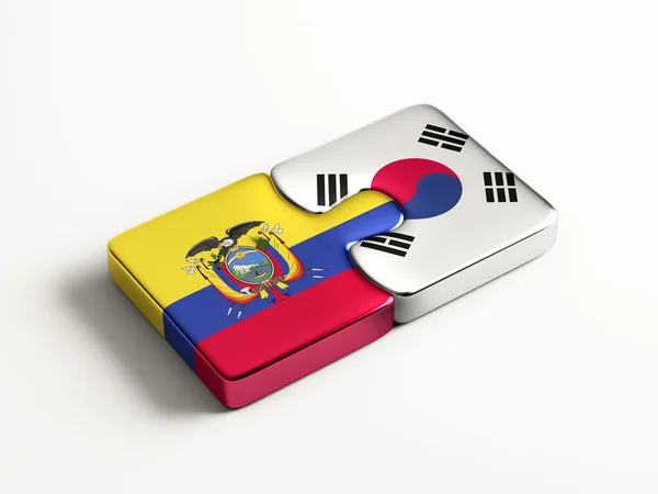 Coreea de Sud Ecuador Puzzle Concept — Fotografie, imagine de stoc