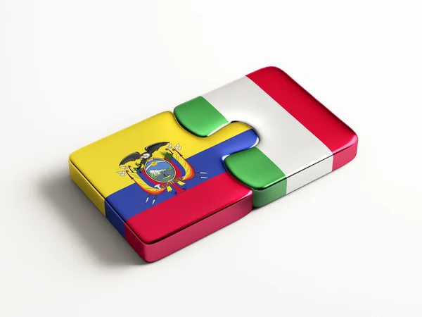 Italia Ecuador Puzzle Concepto — Foto de Stock