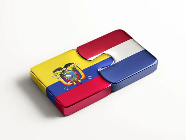 Netherlands Ecuador Puzzle Concept — Stock Photo, Image