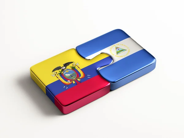 Nicaragua Ecuador Puzzle Concept — Stock Photo, Image