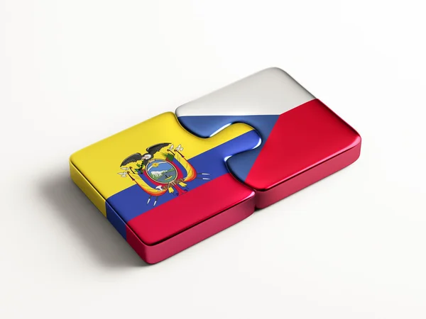 Tjeckiska Republiken Ecuador pussel koncept — Stockfoto