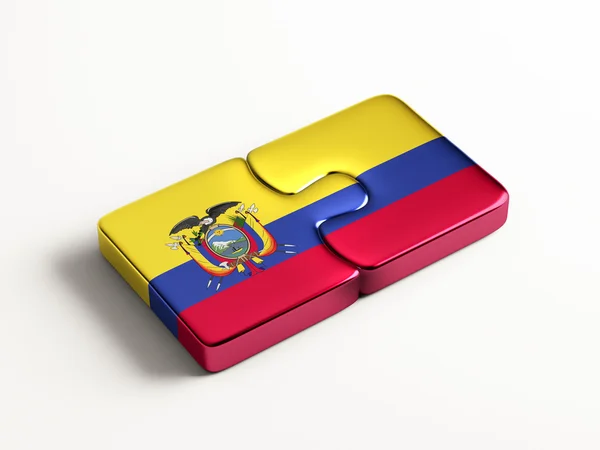 Colombia Ecuador Puzzle Concept — Stock Photo, Image