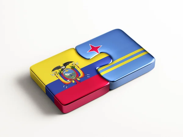 Aruba Ecuador Puzzle Concept — Stock Photo, Image