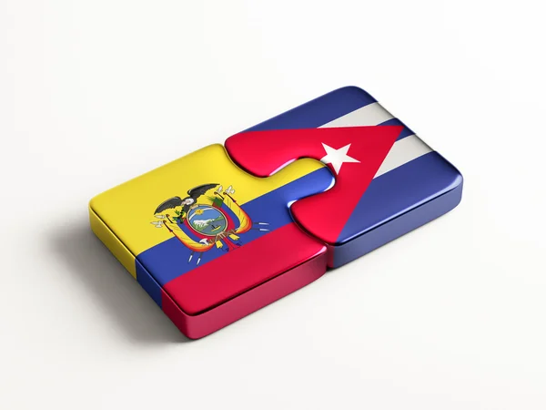Cuba Ecuador Puzzle Concept — Stock Photo, Image