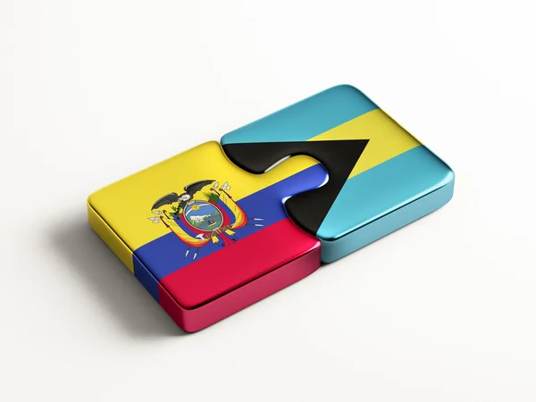 Bahamas Ecuador Puzzle Concept — Stock Photo, Image