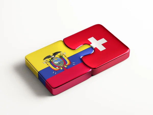 Svizzera Ecuador Puzzle Concept — Foto Stock