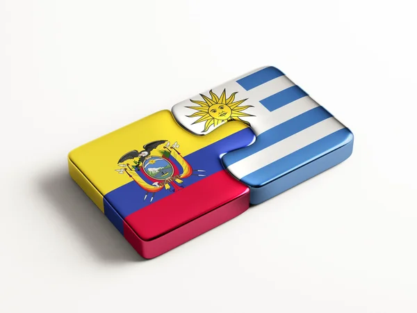 Uruguay Ecuador Puzzle Concept — Stock Photo, Image