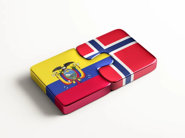 Norway Ecuador Puzzle Concept — Stock Photo, Image
