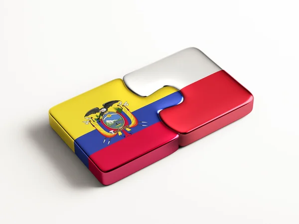 Poland Ecuador Puzzle Concept — Stock Photo, Image