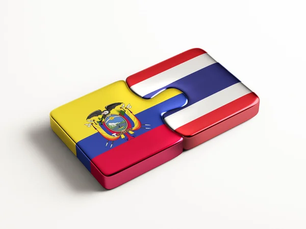 Thailand Ecuador Puzzle Concept — Stock Photo, Image